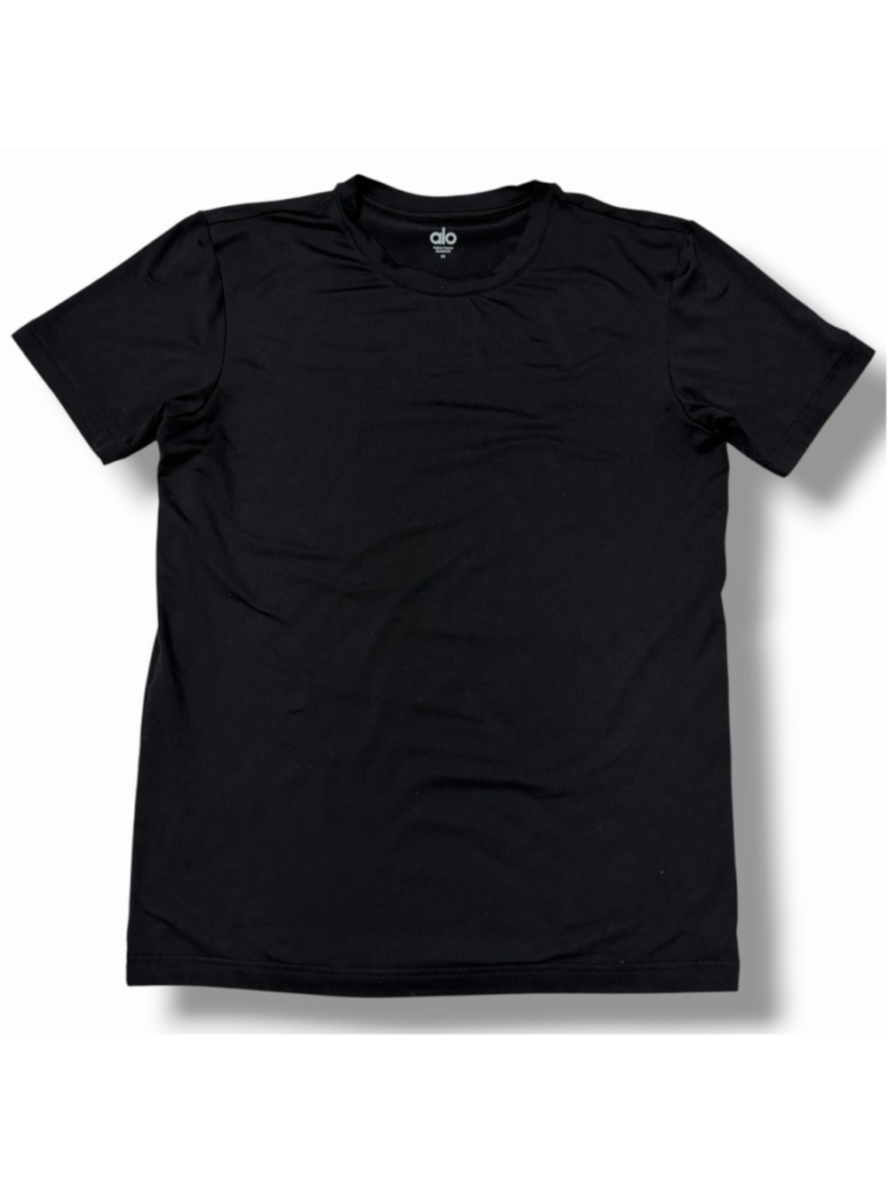 Alo Yoga Conquer Reform Crewneck Tee Mens Medium Black Short Sleeve Shirt